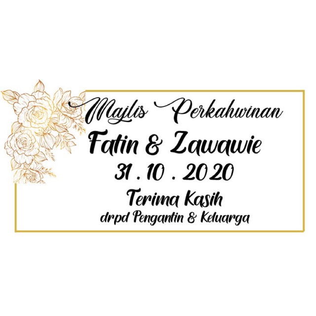 Sticker Terima Kasih Daripada Pengantin Sticker Kahwin Murah Rm10 54keping Shopee Malaysia