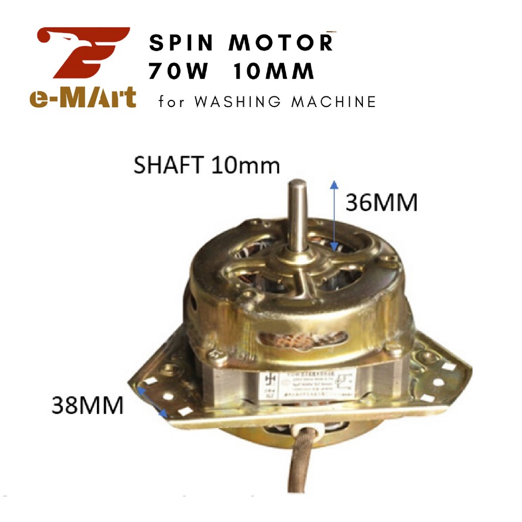 SPIN MOTOR 70 W – 10 MM for WASHING MACHINE