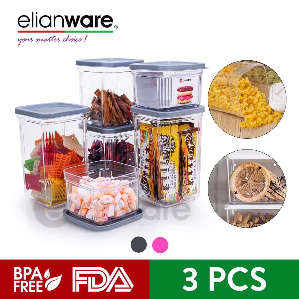 Elianware (BPA Free) Multipurpose Transparent Airtight Food Container Storage Keeper