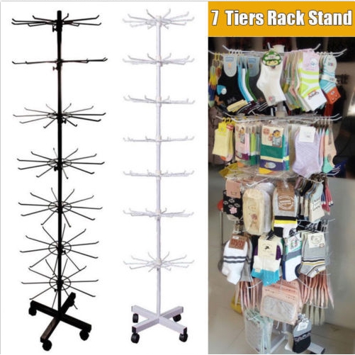 Multi Purpose Tall 27 Inch Spinning Counter Display Rack White Ornament Store Stand Shelving Jewelry Watches