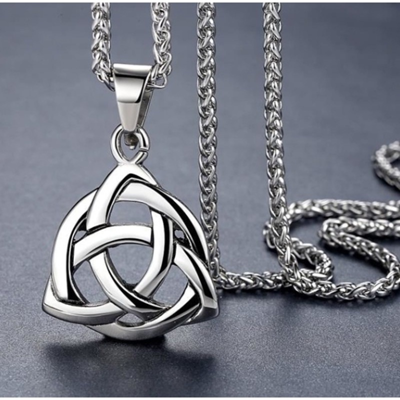 Fashion Jewelry Necklace Pendant Stainless Steel Celtic Knot Irish Love Lucky Necklace Pendant