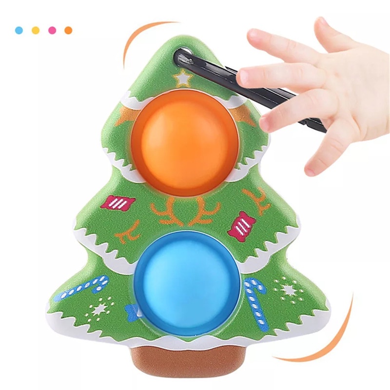 Christmas Pop It Fidget Simple Dimple Toys Children's Puzzle Finger Mini Sensory Stress Reliever Toy