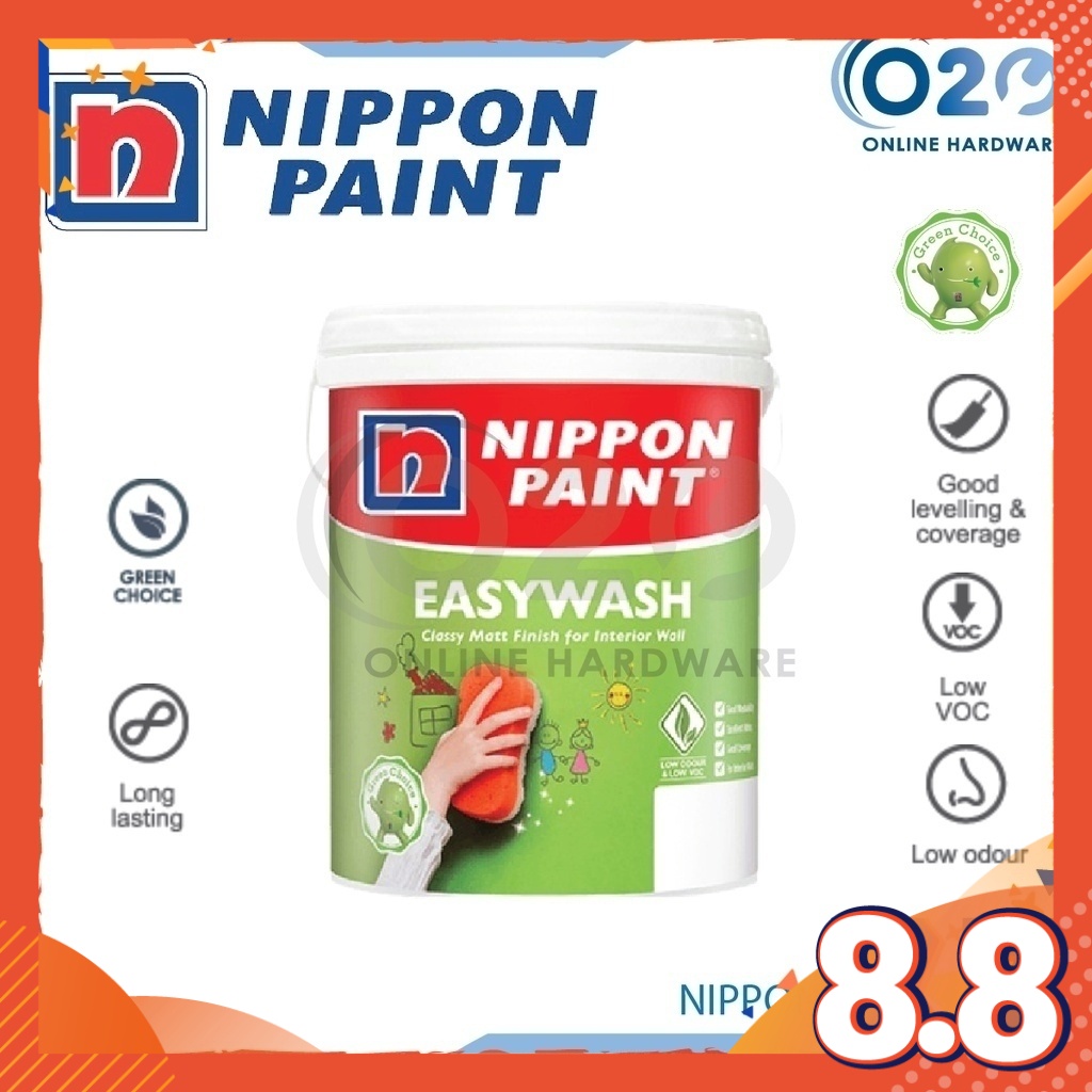 Nippon Paint Easy Wash 1001 Interior Wall Acrylic Wash Cat Paint Wall ...