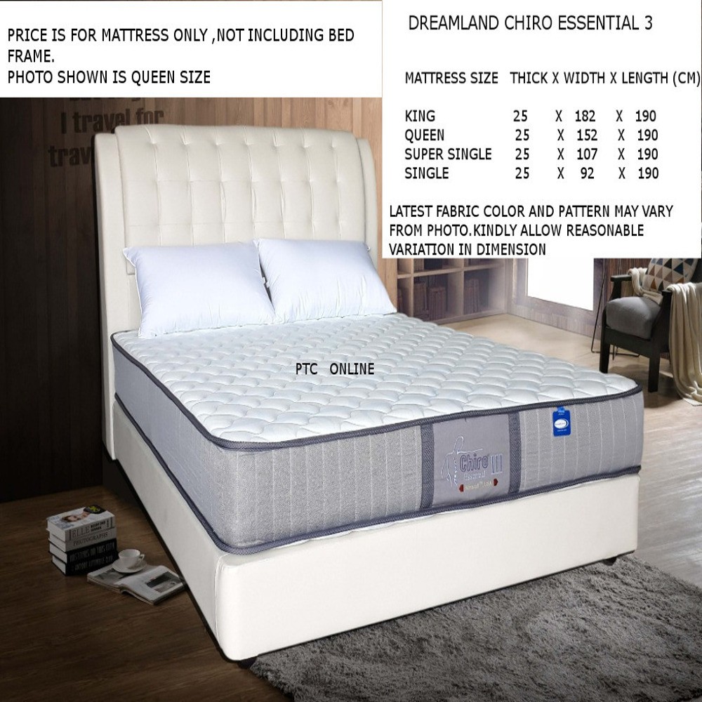 Dreamland Chiro Essential 3 Mattress Super Single Size No Bed Frame Shopee Malaysia