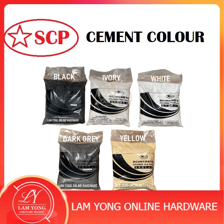 (3KG) CEMENT COLOUR / Simen Warna - Black / White / Ivory / Dark Grey