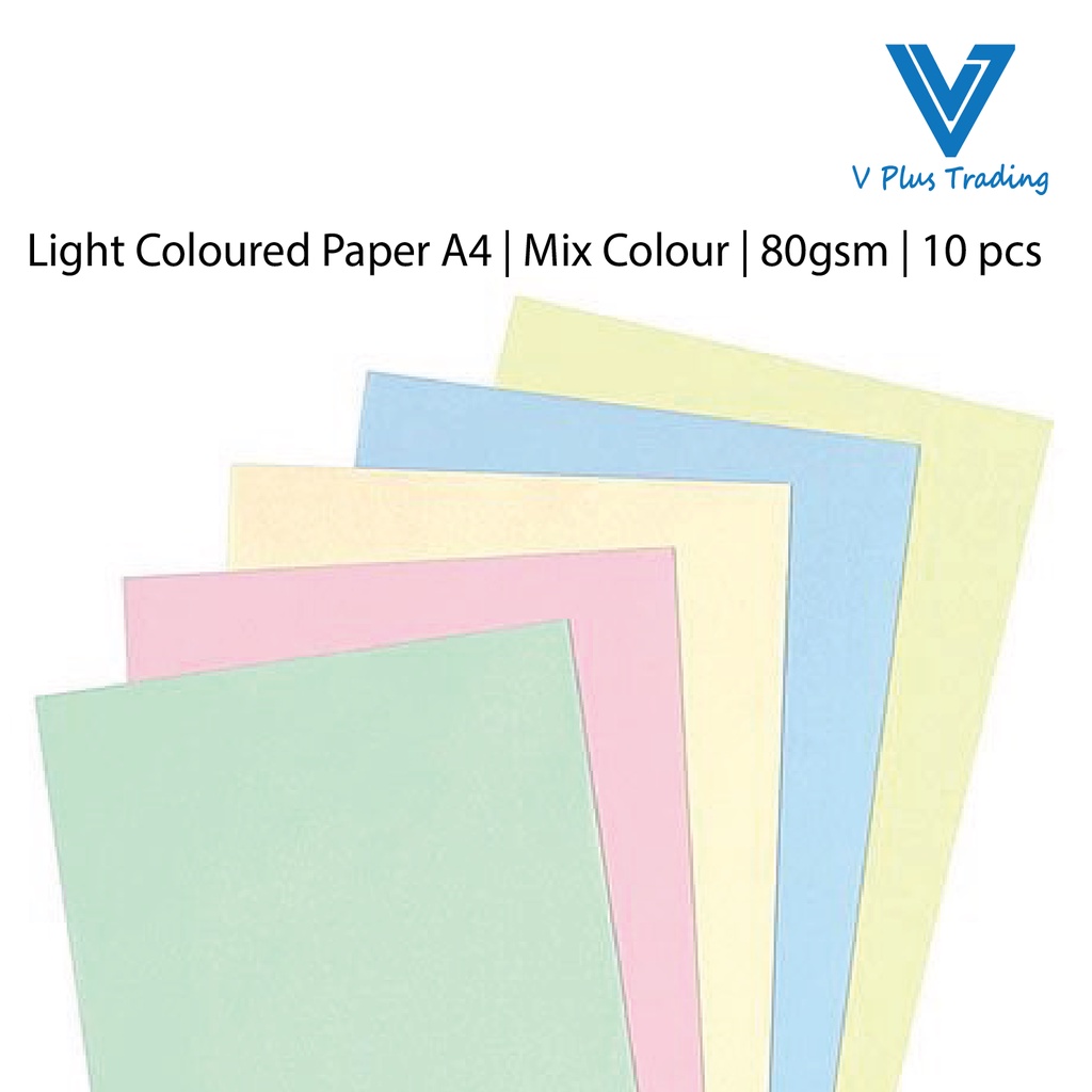 Light Coloured Paper A4 Mix Colour 80gsm 10 pcs Shopee Malaysia