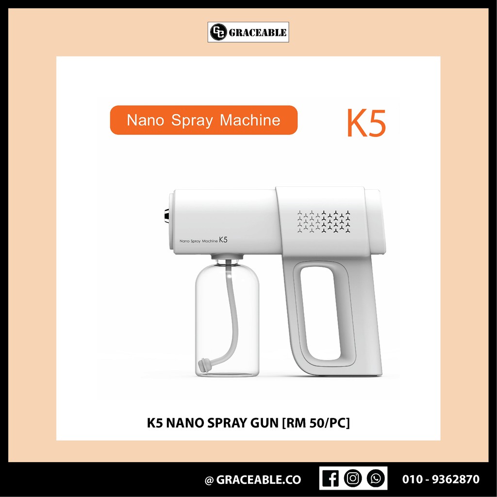 K5 Nano Spray Gun Wireless Rechargeable Home Disinfection Shopee Malaysia
