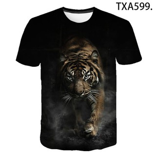 2021 Cool Men Women black T-Shirts Animal Tiger 3D Print T Shirt Summer Short Sleeve Harajuku Casual mens clothing aesthetic