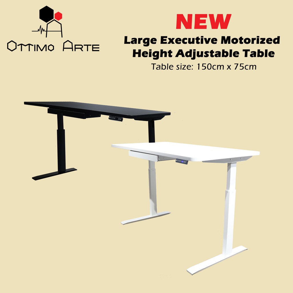 150cm x 75cm Executive Motorized Height Adjustable Table; Ergonomic