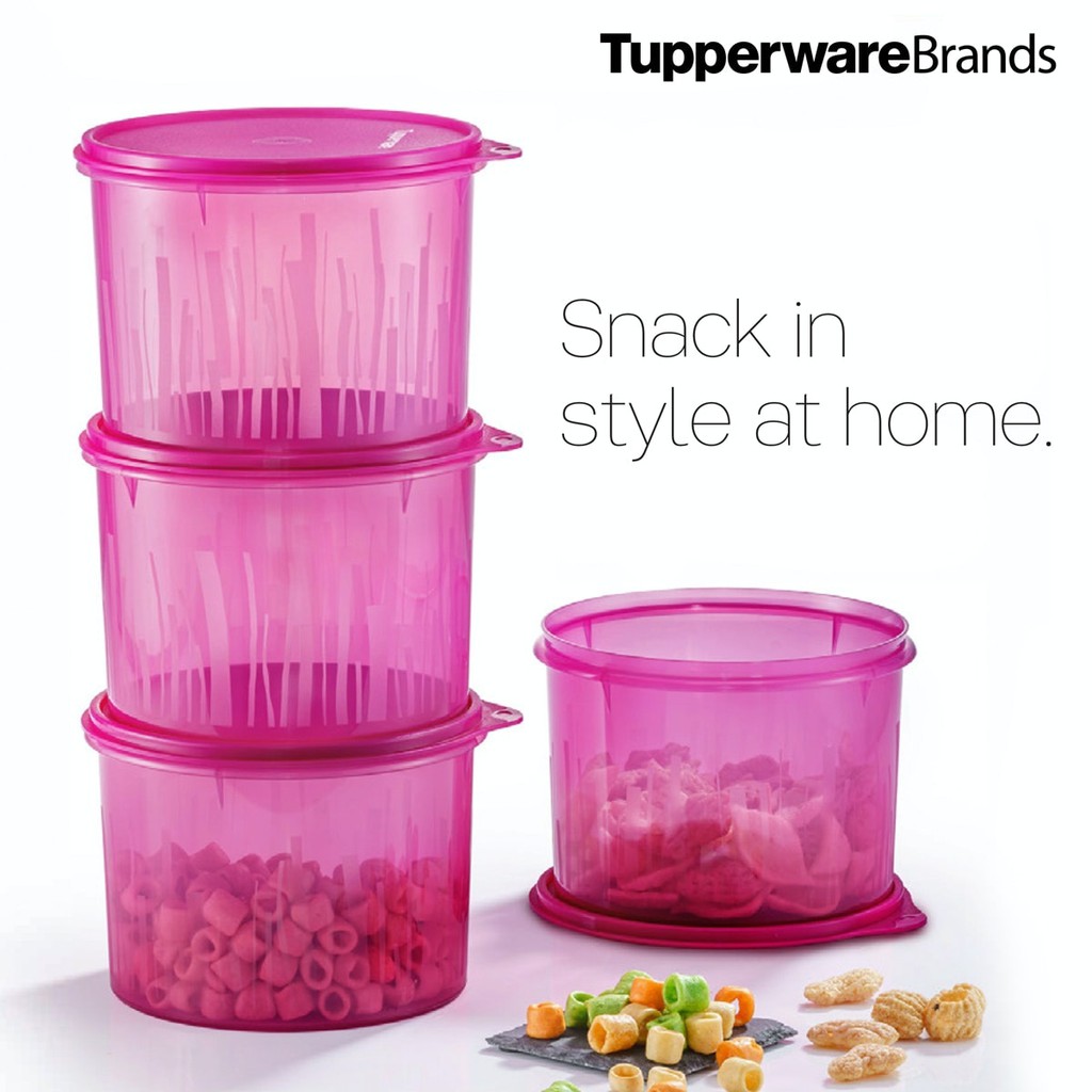 Tupperware Textured Canister  Snack & Stack 2.4L (4pcs)