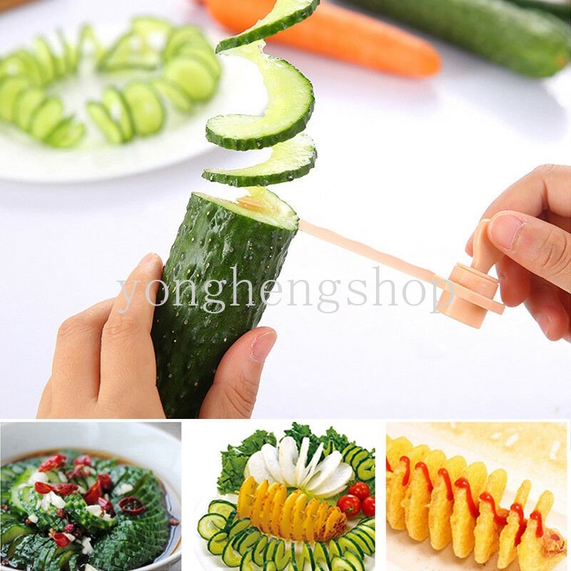 Creative Rotary Manual Flower Curler Fruit Vegetable Spiral Slicer Peeler Potato Curling Tool Cucumber Grater Kitchen Gadgets