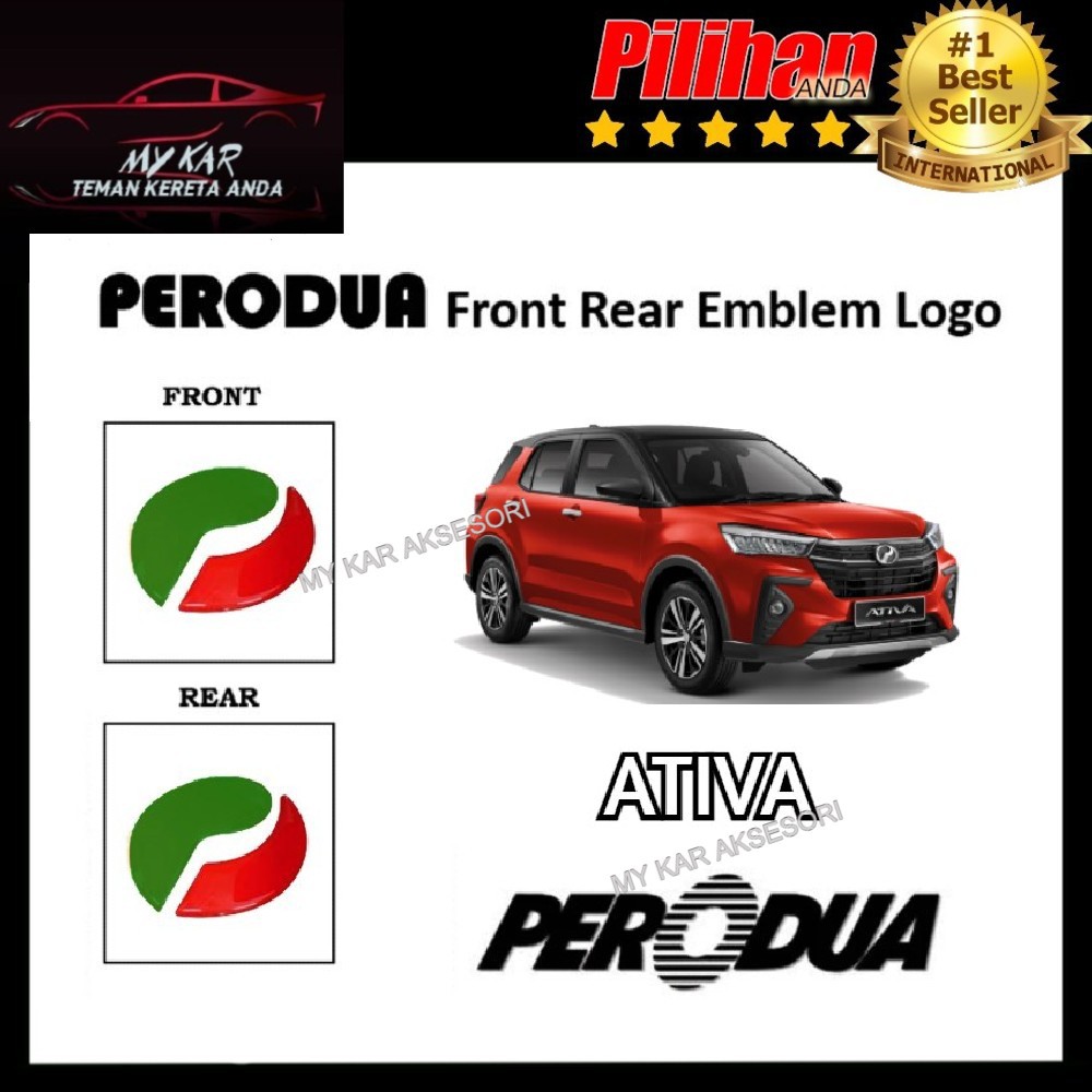 PERODUA ATIVA Front Rear Emblem Logo (2PCS) - GREEN RED | Shopee Malaysia