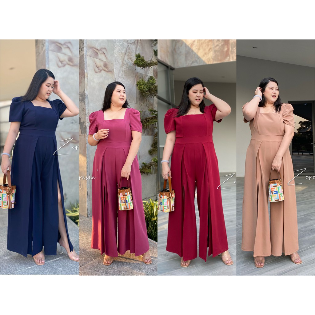 Princess JS Long-Legged jumpsuit Chubby Girl Evening Dress Fashion For Fat People Clothes Women Zerene' Brand Plus-size