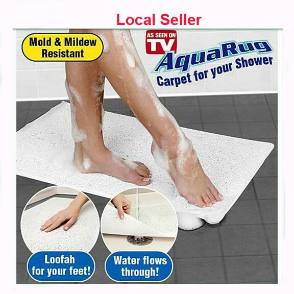 Ready Stock Shower Rug Bathmat Aqua Rug Hydro Anti Slip Drain