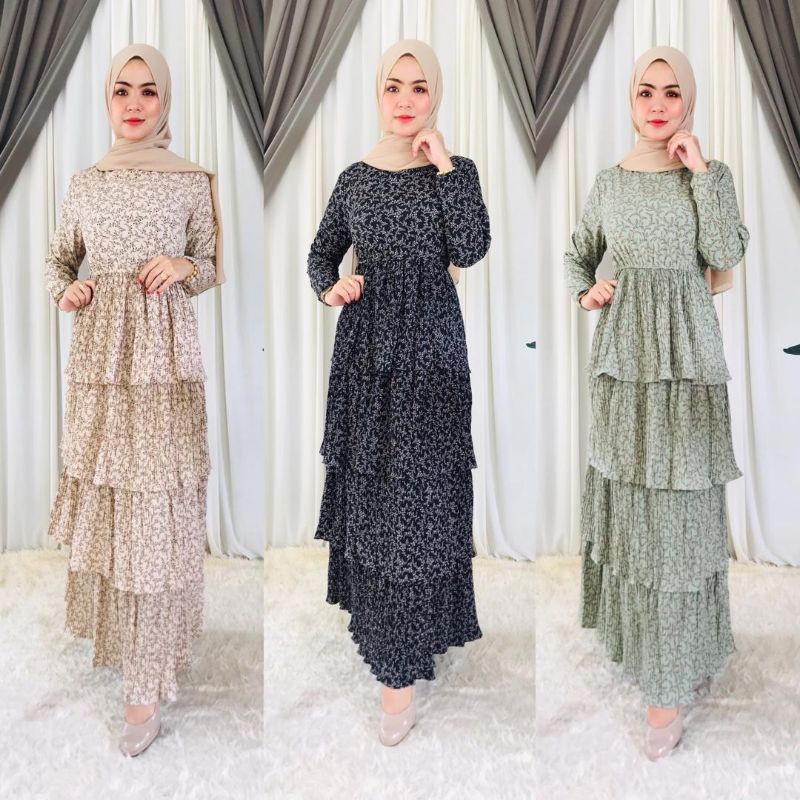 DRESS RUFFLE BERTINGKAT | Shopee Malaysia