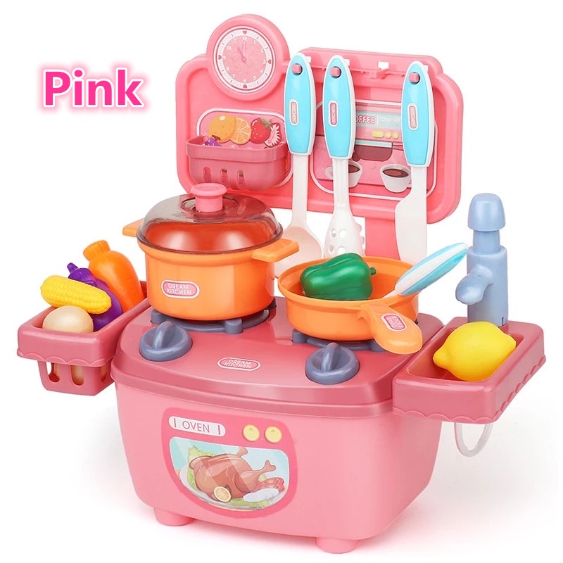 【Z2I】Kids Mini Kitchen Toys Pretend Play Simulation Kitchen Children's Cooking Toys Playing Toys House Set