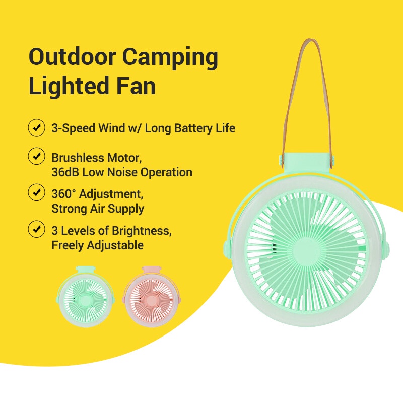 Outdoor Camping Lighted Fan Portable Handheld Desk Top USB Rechargeable Fan Ceiling Fan Shopee