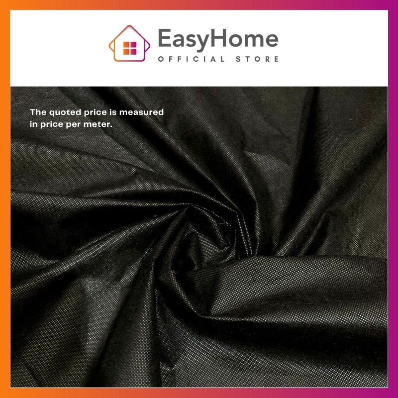 63" 50gsm PP Non-Woven - 1 meter | Black/White - Fabric Lining For Sofa Divan Bag Decor/Kain Kertas Lining Perabot DIY
