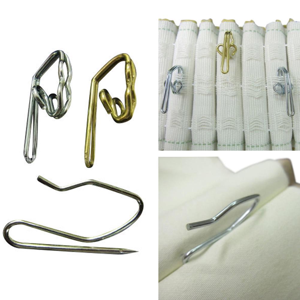 100pcs galvanized Steel Hooks for Pencil Pleated Curtain Accessories 