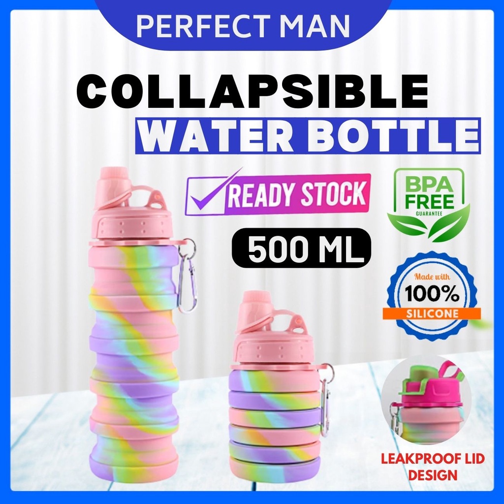 (500ML) Collapsible Water Bottle BPA Free Sport Bottle Botol Air Viral ...