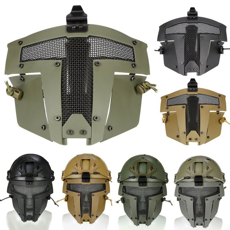 Tactical Airsoft SPT Steel Mesh Full Face Mask Sparta Tactical Mask Helmet Cover