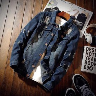 cotton blend zipper warm coat denim jacket