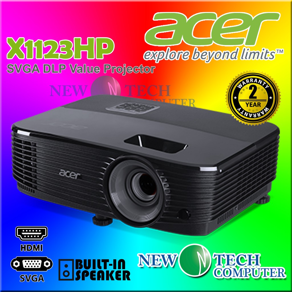 ACER X1123HP / X1223HP PROJECTOR 4000 LUMENS DLP SVGA (800x600) VGA ...