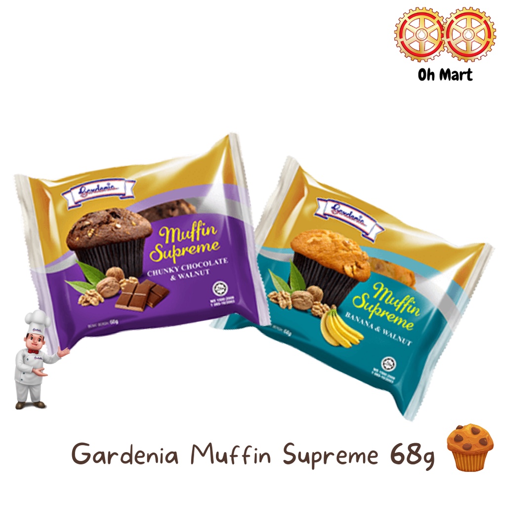 Gardenia Muffin Supreme Banana/Chunky Chocolate& Walnut 68g Shopee