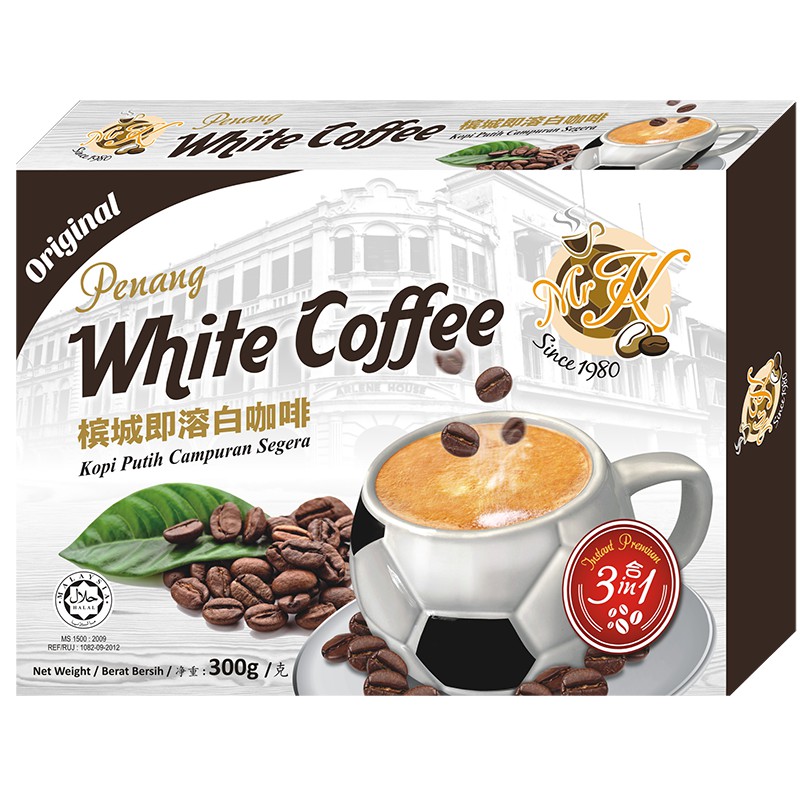 MR K Penang White Coffee  (300g)  -  Charcoal Roasted (MR K 槟城即溶白咖啡-炭烧)