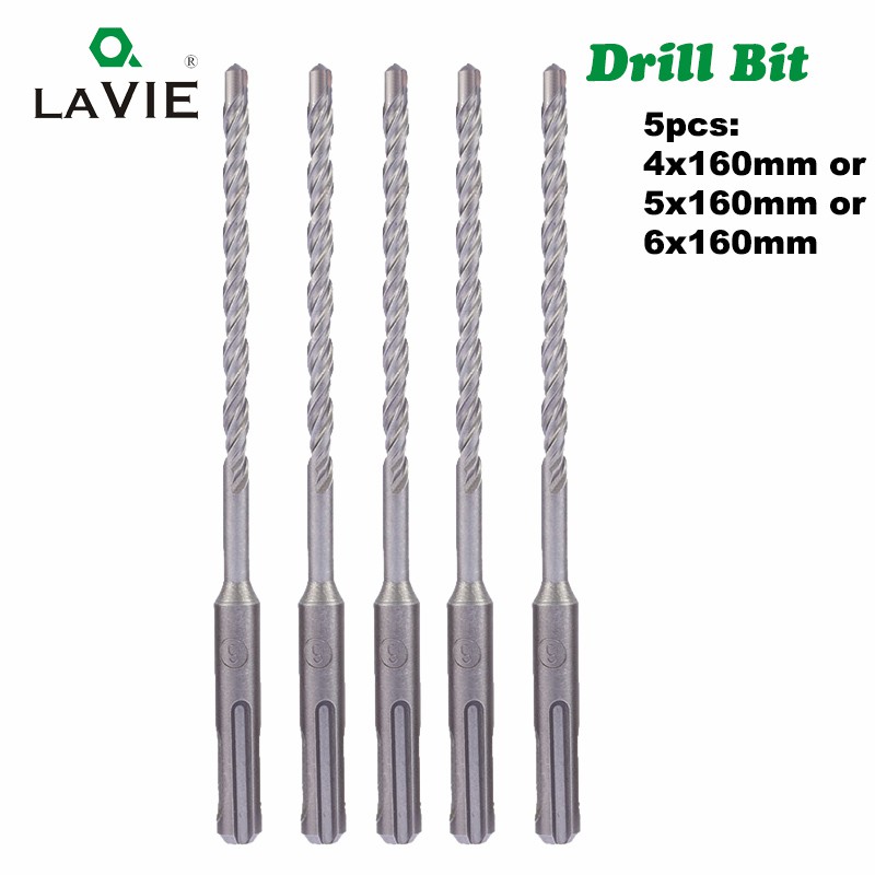 5pcs-4mm-5mm-6mm-hammer-sds-plus-drill-bits-160mm-concrete-wall-masonry