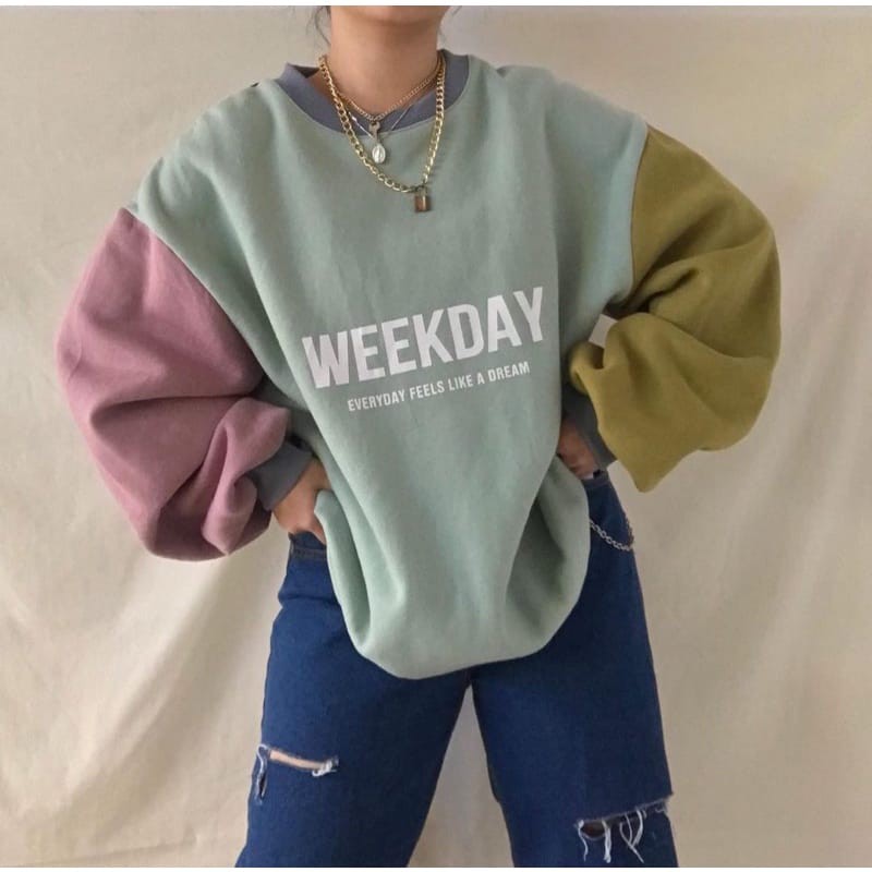 Weekday SWEATER oversize Women crewneck Oversized Woman