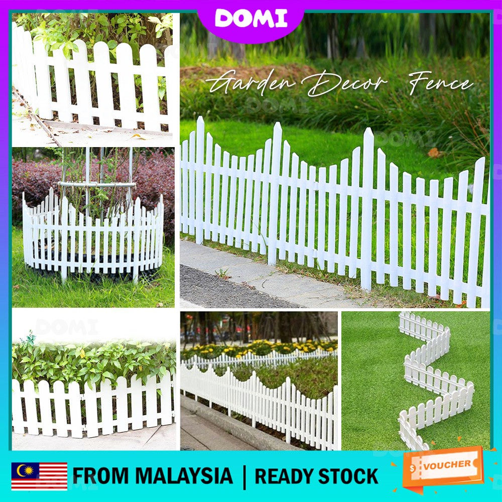 DOMI Outdoor 60cm/49cm White Home Garden Fence Indoor Fencing Decoration Gardening Tools Plant Borders Pagar Kebun