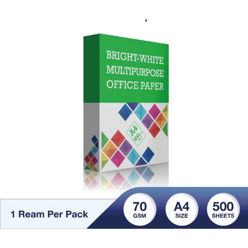 BrightWhite A4 Multipurpose Office Paper 70gsm 500 Sheets (1 Reams