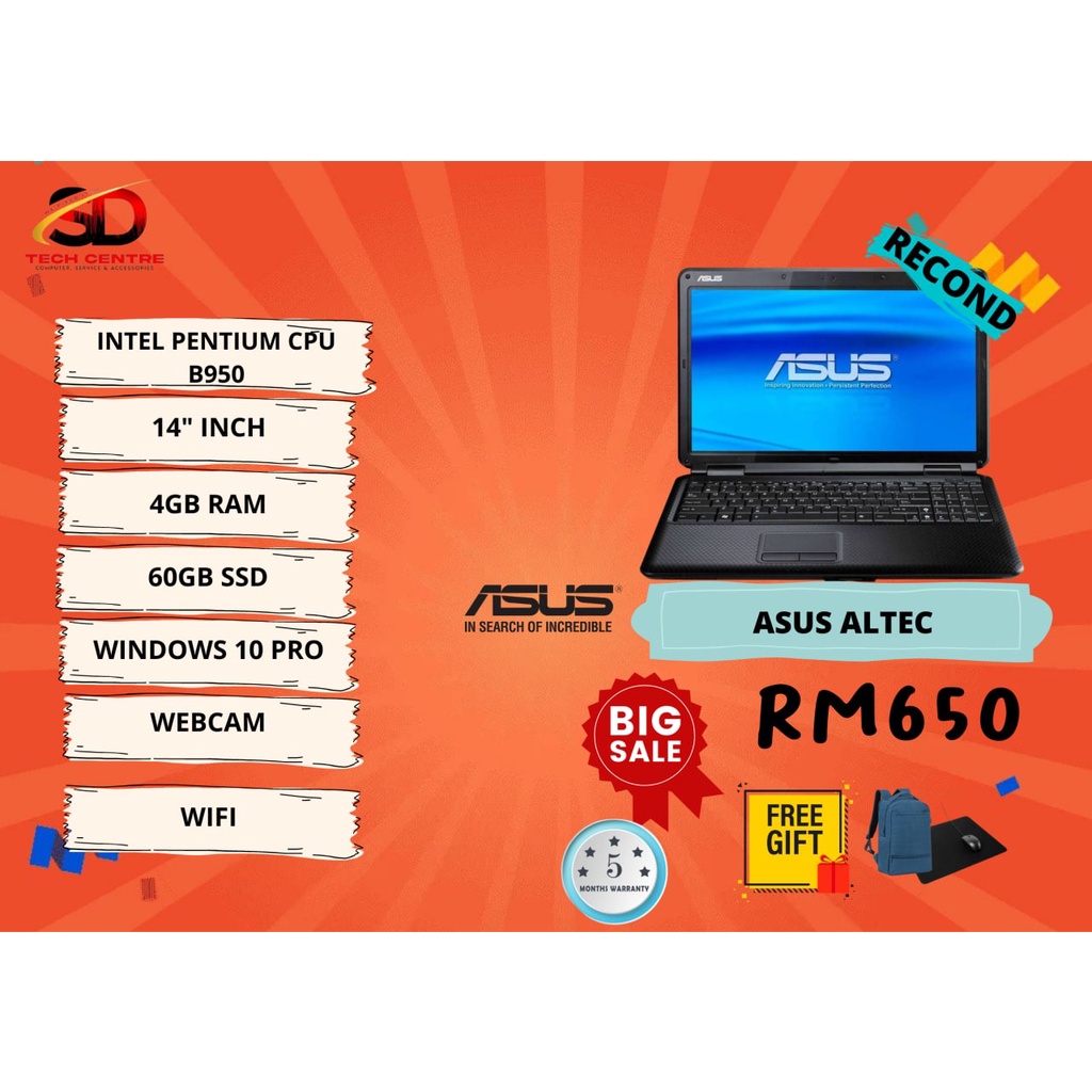 ASUS ALTEC (PENTIUM B950) | Shopee Malaysia