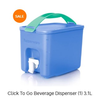 Tupperware Click to Go Beverage Dispenser 3L - 1 pc