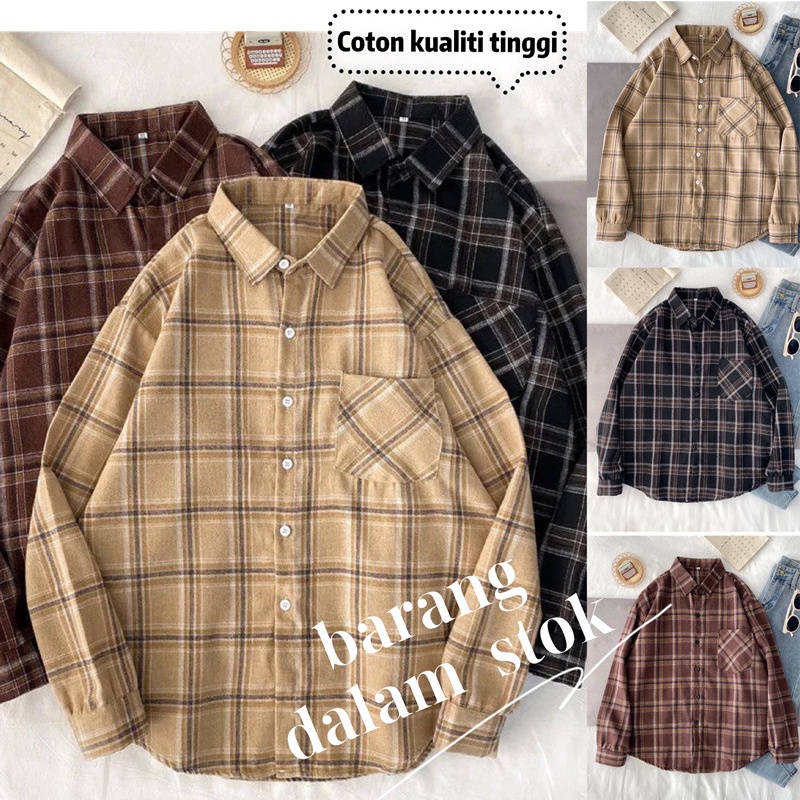 Long Sleeve Plaid Shirt Large Size Women's Clothing Korean Style Loose Autumn New Style Fat Sister Design Sense Niche Outerwear Shirt