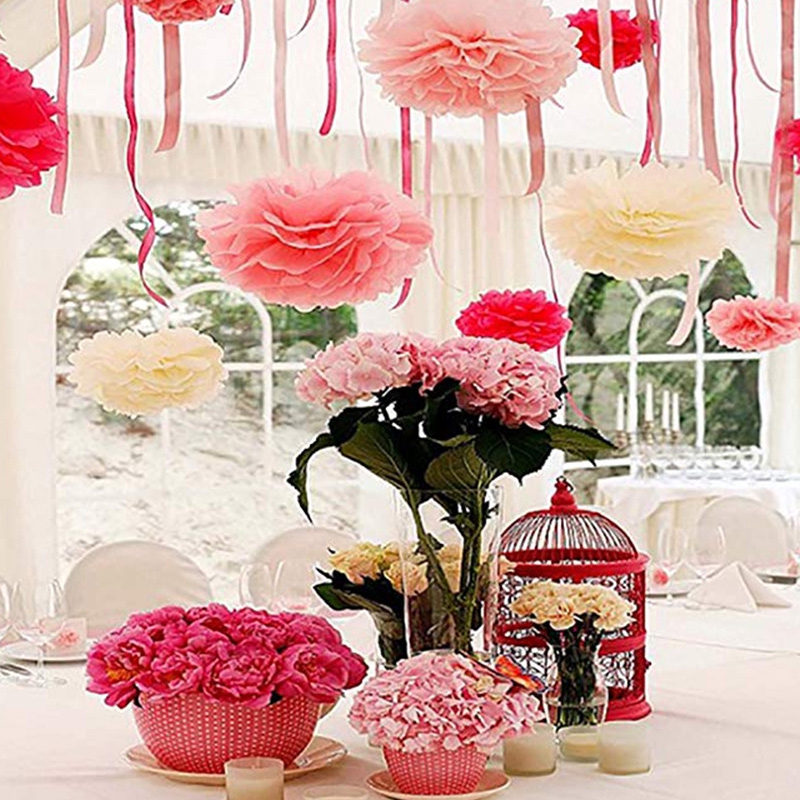 10 Inch Tissue Paper Pom Poms Flower Ball Wedding Party Outdoor Decoration 1rm