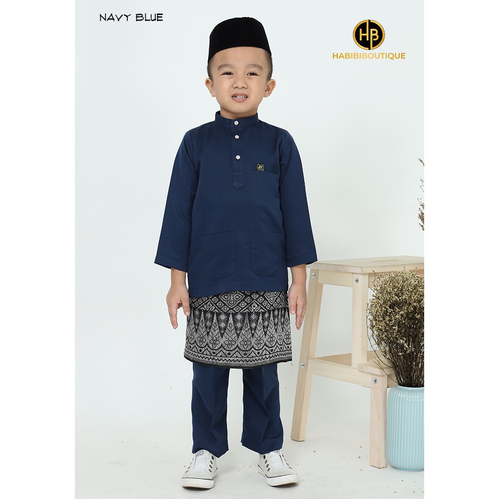 Habibi Boutique | Baju Melayu Kids | Navy Blue | Shopee Malaysia