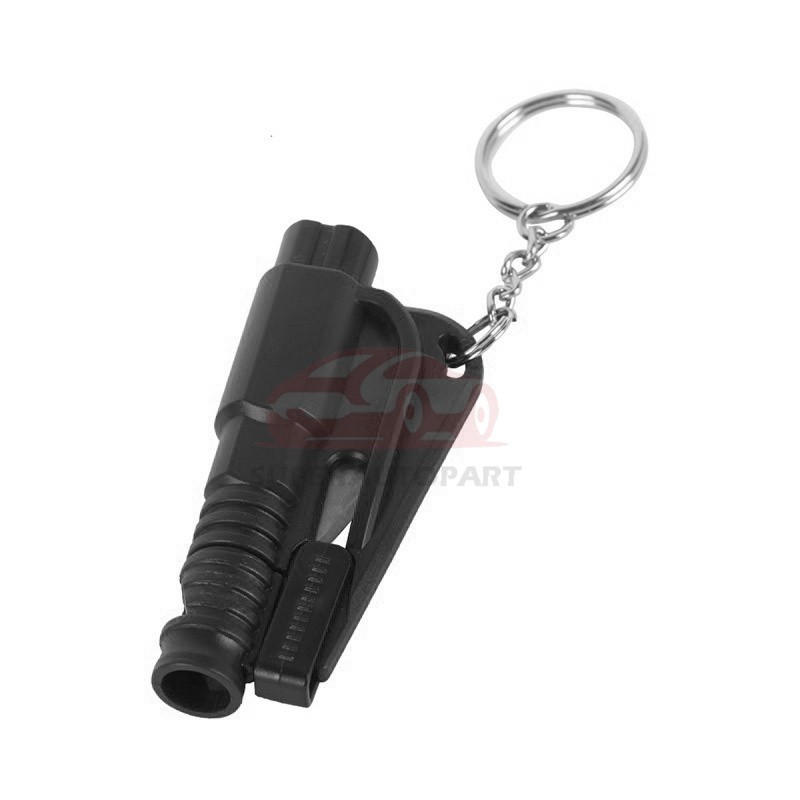 Security Rescue me Tool Key Ring,Black 3 in 1 Key Ring Window Glass Breaker Car Life-Saving Multi Tool Keychain Emergency Escape Tool with Car Window Breaker and Seat Belt Cutter Car Escape Tool 
