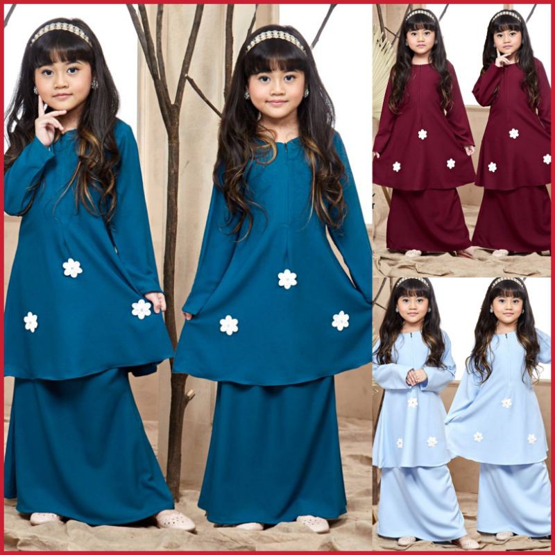 Buy Baju Kurung Budak Perempuan Size 1 7 Baju Kurung Riau Kanak Kanak Perempuan Laura Plain Dihiasi 3d Flower Baju Raya 202 Seetracker Malaysia