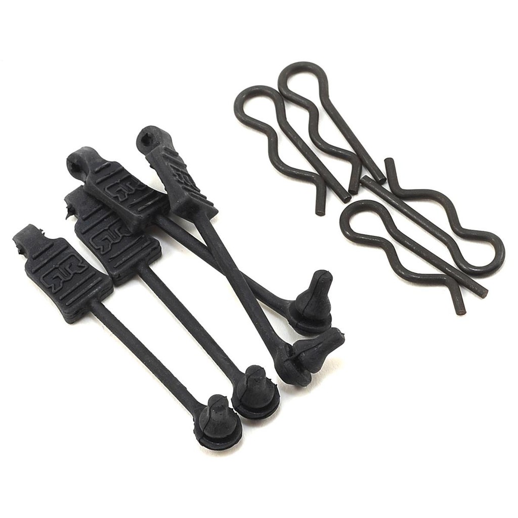 4 Black BWP39E01 Hot Racing Body Clip Retainers 1/8 Scale