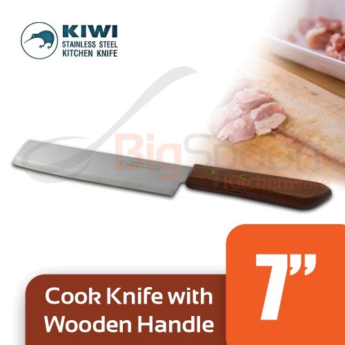 KIWI Cook Knife With Wooden Handle 7 inch No.172 - 100% Thailand Original