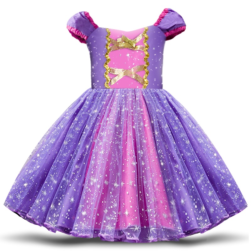 Baju Baby Girl Princess Girl Dress Fancy Rapunzel Costume Baby Dress ...