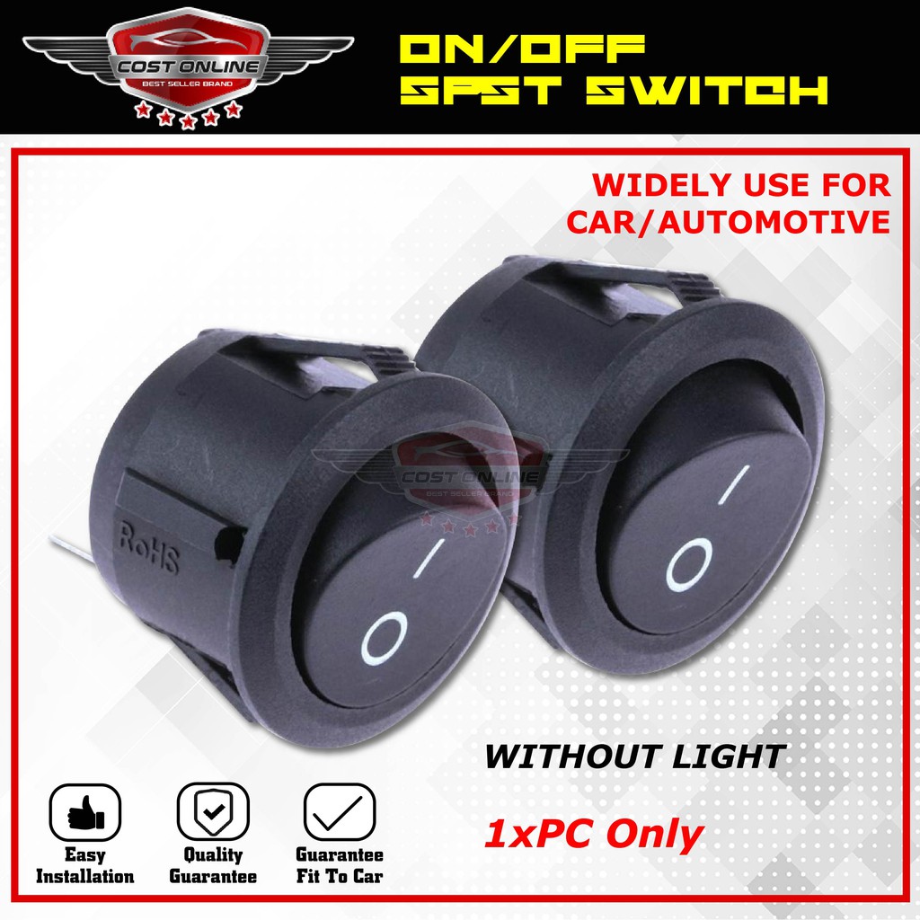 For Car Automotive Electrical Toggle Round On/Off SPST Switch With / Without LED Light [x1 PC] Ready Stock!!