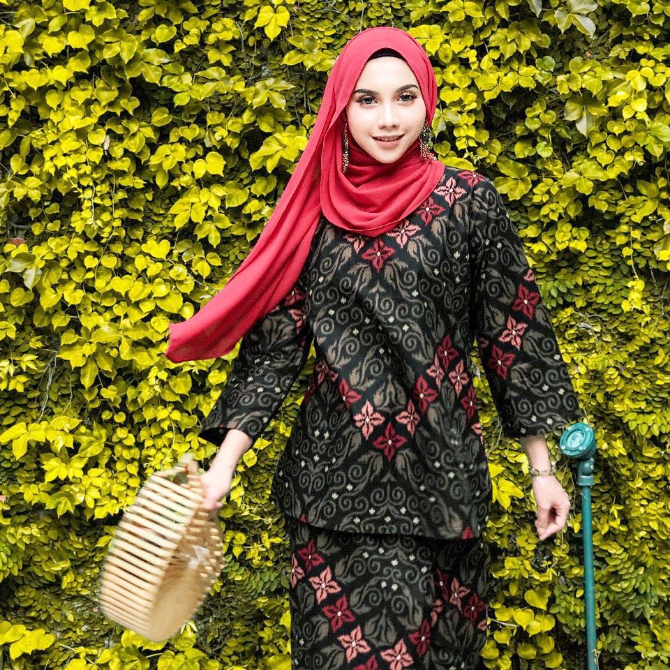  Baju  Kurung  Kedah  Batik Cotton  Premium Hitam Shopee Malaysia