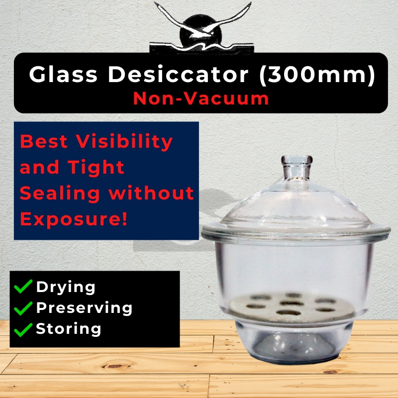 Glass Desiccator Non Vacuum 300mm Comes with Porcelain Plate Shopee