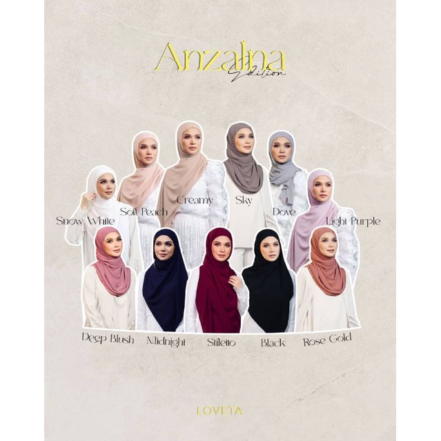 [LOVETA by SITI SARAH] ANZALNA SHAWL PROMO FREE RING BROOCH LOVETA