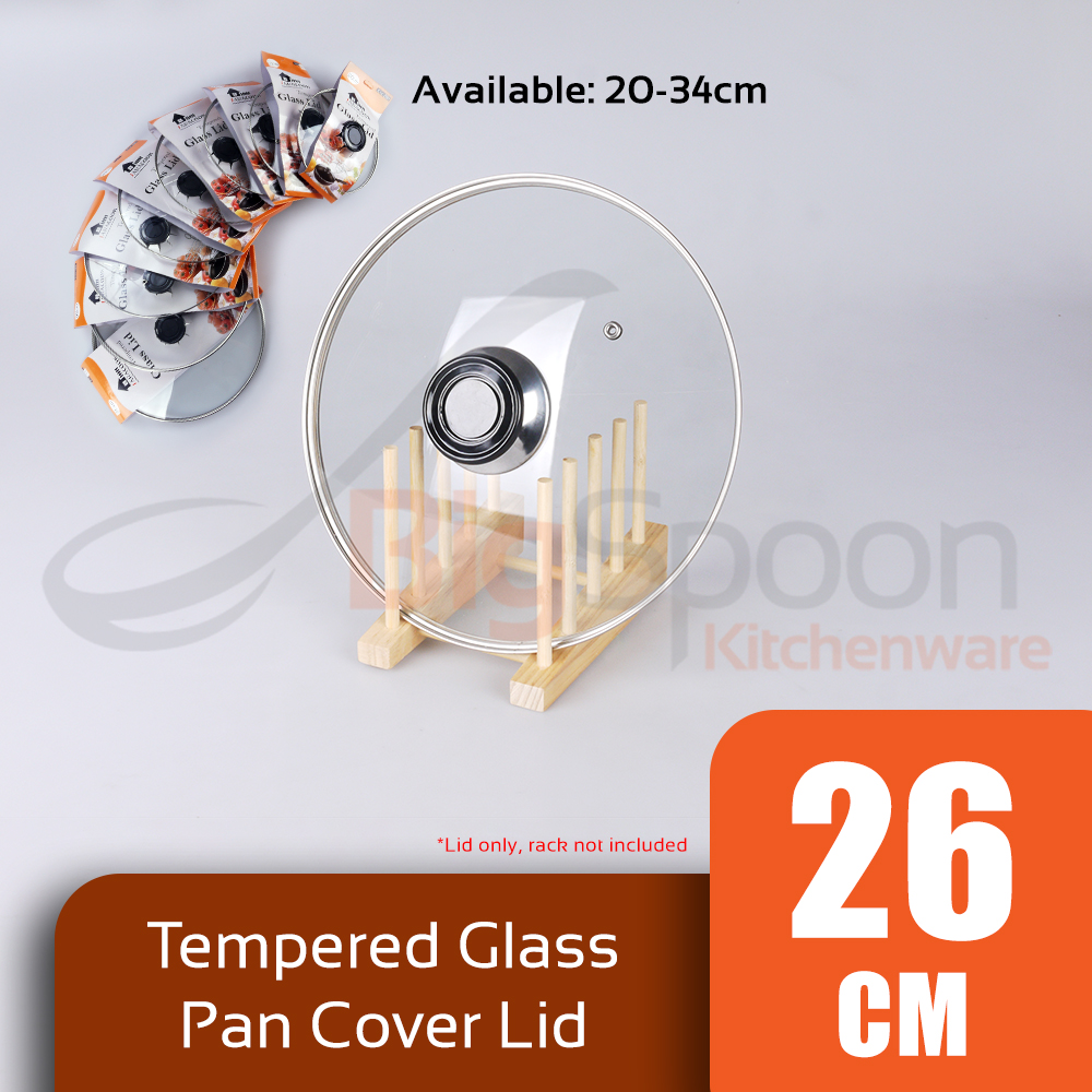 SARACOOK 20-34cm Tempered Glass Pan Lid Penutup Kuali Kaca Tudung Periuk 锅盖 [PP00113]