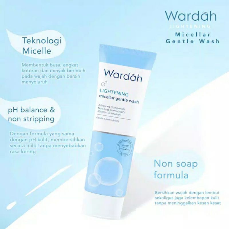 Wardah Lightening Micellar Gentle Wash 100ml/ Cleanser | Shopee Malaysia