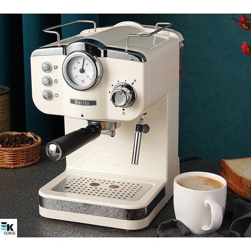 German Derlla Full Semi-automatic Espresso Machine Home Milk froth Coffee Machine Retro Style 20 Bar Extration Pressure